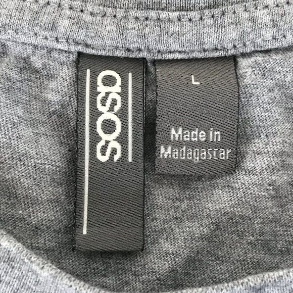 ASOS Crew Neck Tee Women’s Large Gray Short Sleeve Organic Cotton Knit Casual - Picture 8 of 11